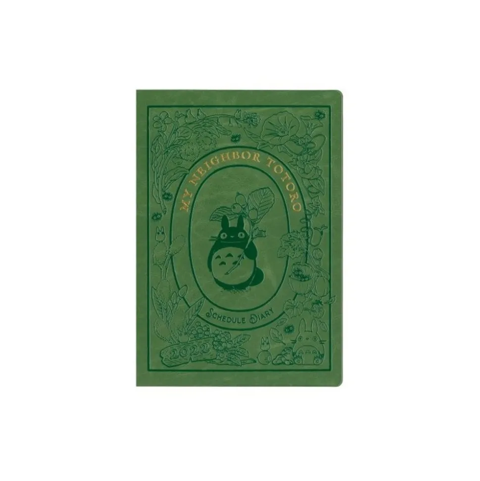 2022 Schedule Diary Faux Leather Totoro And Leaves - My Neighbor Toro