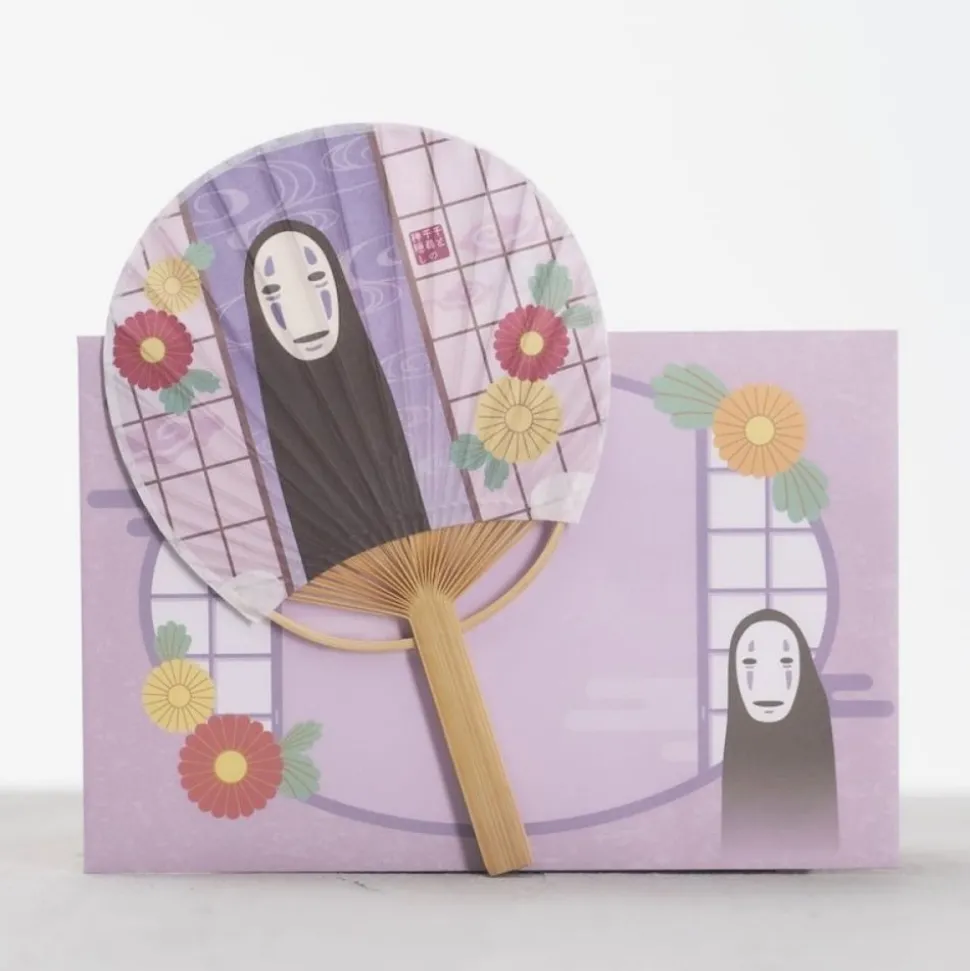 Bamboo Fan & Letter Set No Face With Flower - Spirited Away