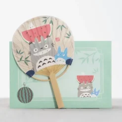 Bamboo Fan & Letter Set Totoro With Watermelon - My Neighbor Totoro