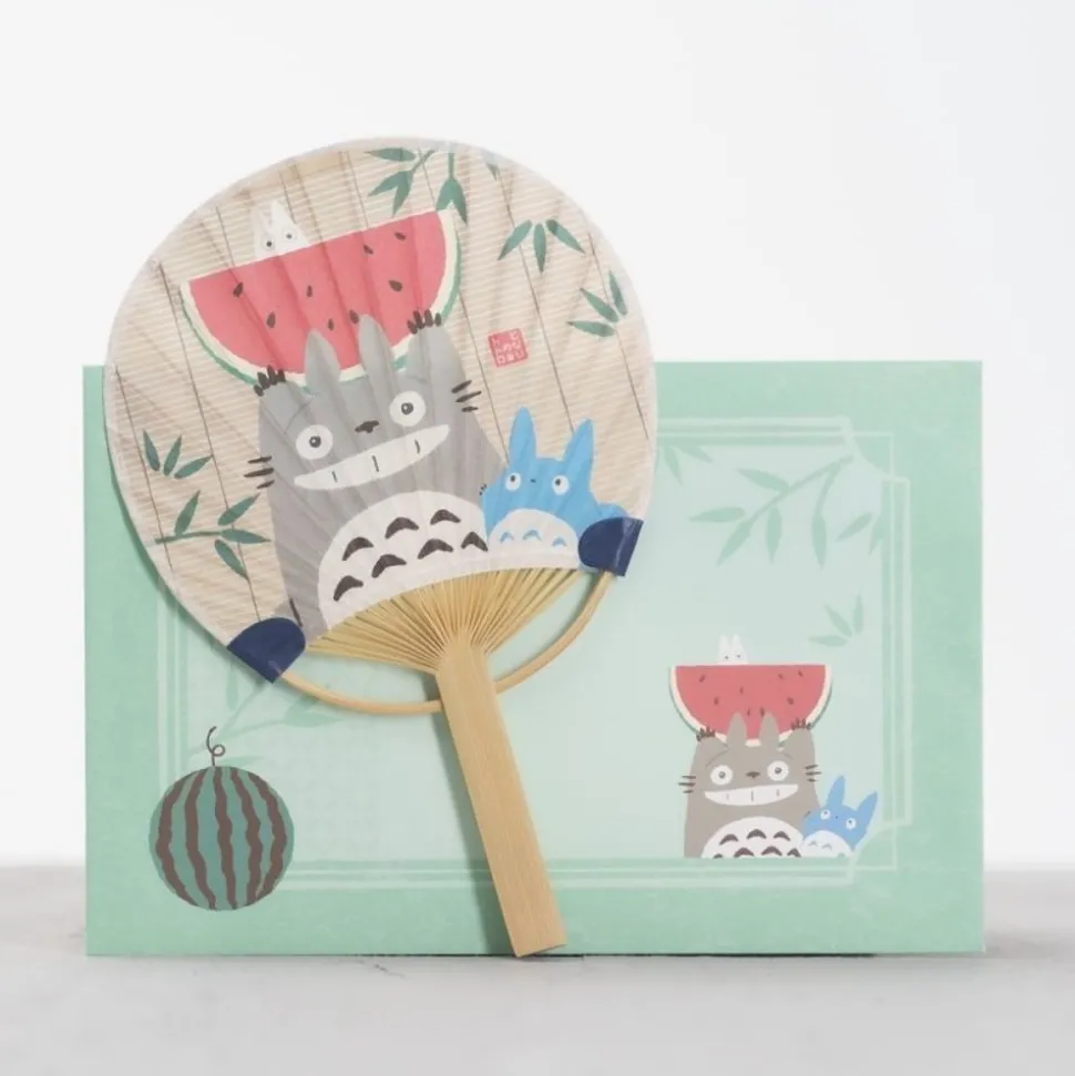 Bamboo Fan & Letter Set Totoro With Watermelon - My Neighbor Totoro