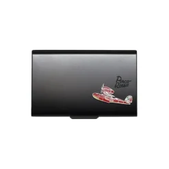 Black Metal Card Case With Seaplane - Porco Rosso