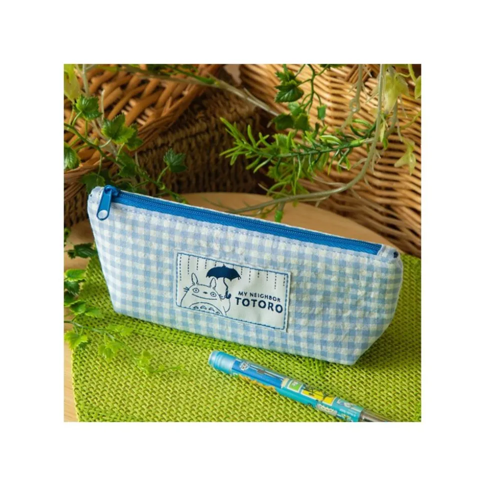 Blue Checkered Pencil Case - My Neighbor Totoro