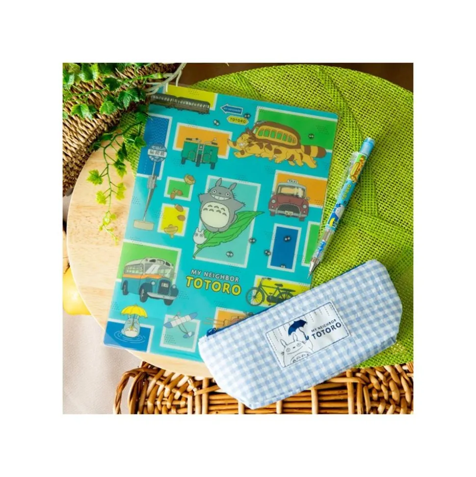 Blue Checkered Pencil Case - My Neighbor Totoro
