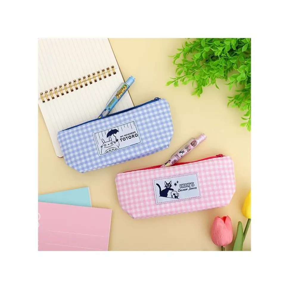 Blue Checkered Pencil Case - My Neighbor Totoro