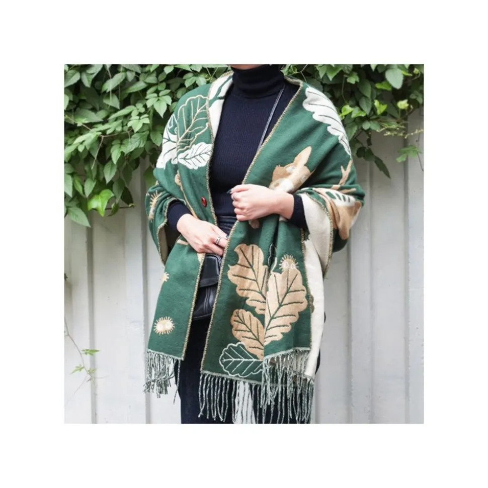 Dark Green Stole Oak Leaves - My Neighbor Totoro