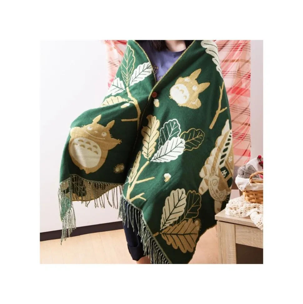 Dark Green Stole Oak Leaves - My Neighbor Totoro