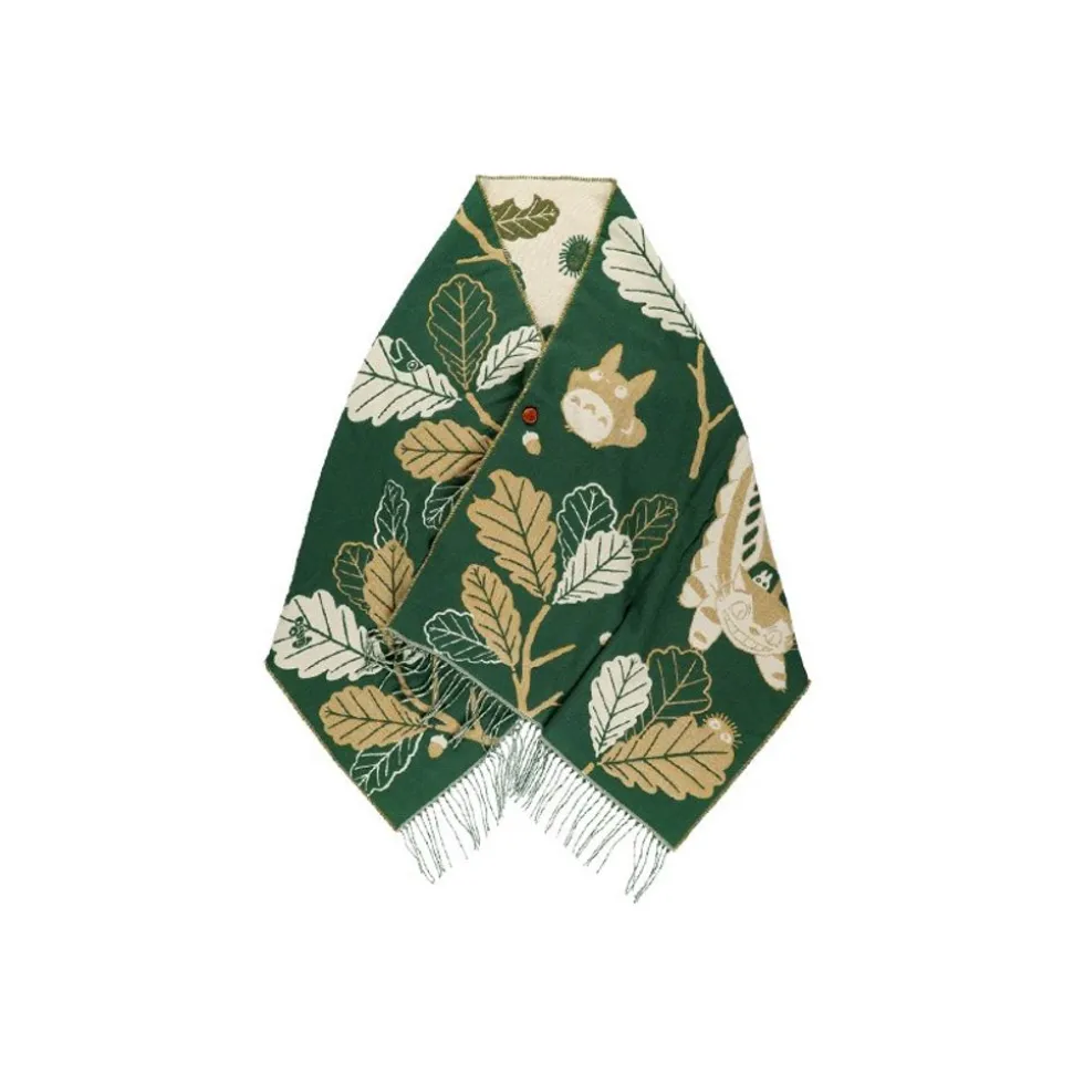 Dark Green Stole Oak Leaves - My Neighbor Totoro