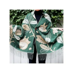 Dark Green Stole Oak Leaves - My Neighbor Totoro