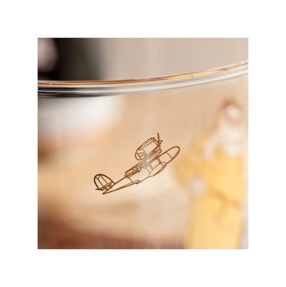 Decorated Glass Marco & Fio - Porco Rosso