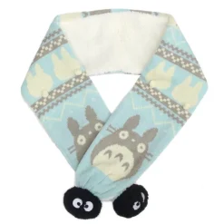 Echarpe A Pompons Hiver Bleu Mon Voisin Totoro