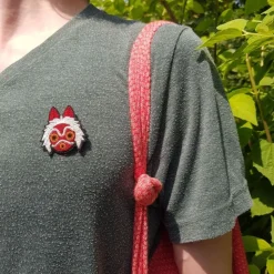 Embroidered Jewel Brooch San'S Mask - Princess Mononoke