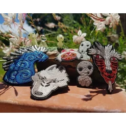 Embroidered Jewel Brooch Night Walker - Princess Mononoke