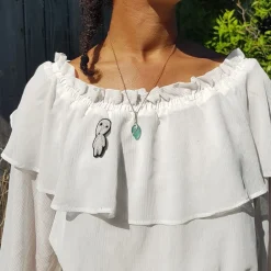 Embroidered Jewel Brooch Walking Kodama - Princess Mononoke