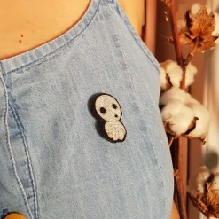 Embroidered Jewel Brooch Seated Kodama - Princess Mononoke