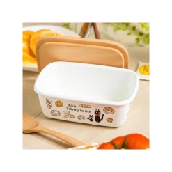 Enamel Butter Dish With Wooden Lid Viennese Pastries 500Ml - Kiki'S D