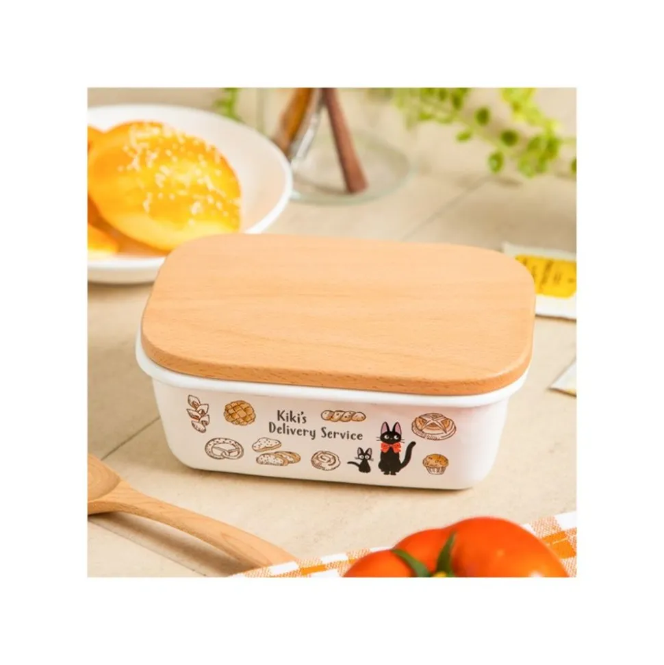 Enamel Butter Dish With Wooden Lid Viennese Pastries 500Ml - Kiki'S D