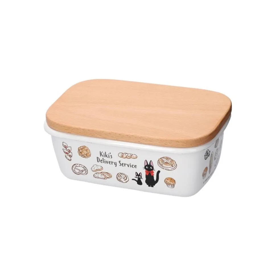 Enamel Butter Dish With Wooden Lid Viennese Pastries 500Ml - Kiki'S D
