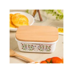 Enamel Butter Dish With Wooden Lid Soot Sprites 500Ml - My Neighbor T