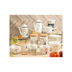 Enamel Butter Dish With Wooden Lid Soot Sprites 500Ml - My Neighbor T