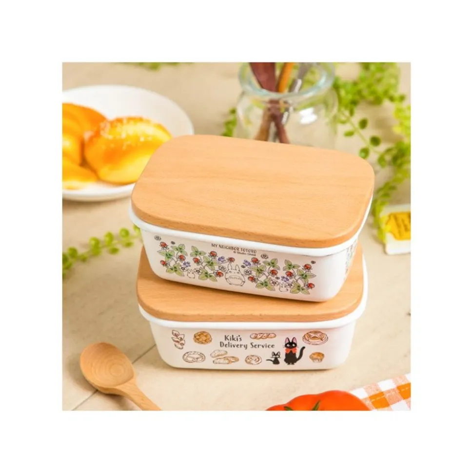 Enamel Butter Dish With Wooden Lid Soot Sprites 500Ml - My Neighbor T