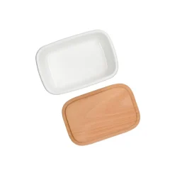 Enamel Butter Dish With Wooden Lid Soot Sprites 500Ml - My Neighbor T