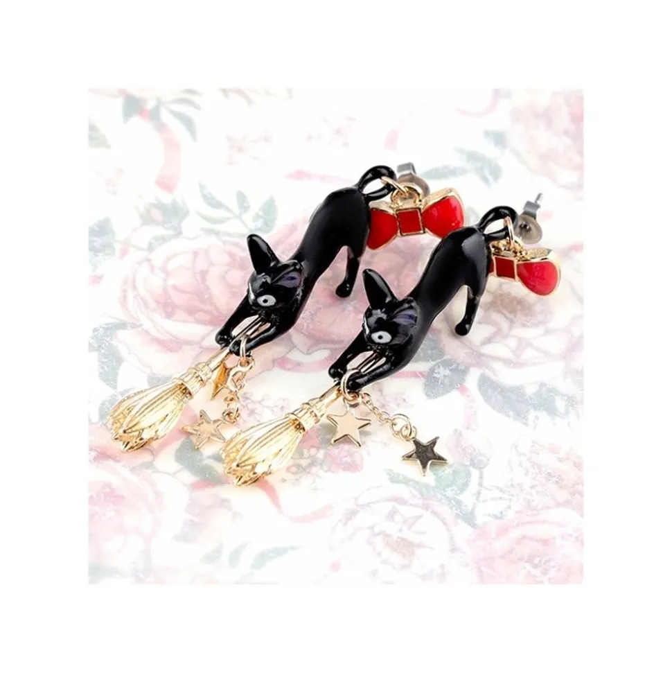 Jiji With Broom Pierced Earrings - Kiki'S Delivery Service