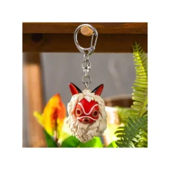 Keychain San'S Mask And Kodama - Princess Mononoke