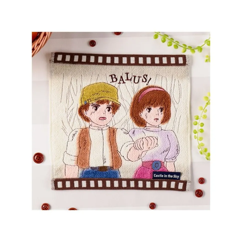 Mini Towel Celluloid Sheeta & Pazu - Castle In The Sky