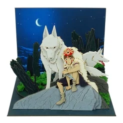 Paper Craft San And Moro Under The Moon - Princess Mononoke