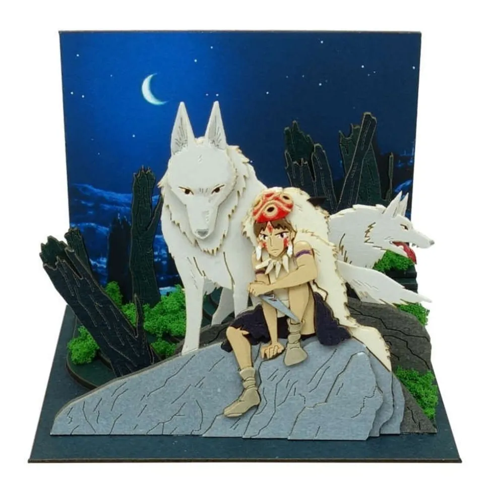 Paper Craft San And Moro Under The Moon - Princess Mononoke