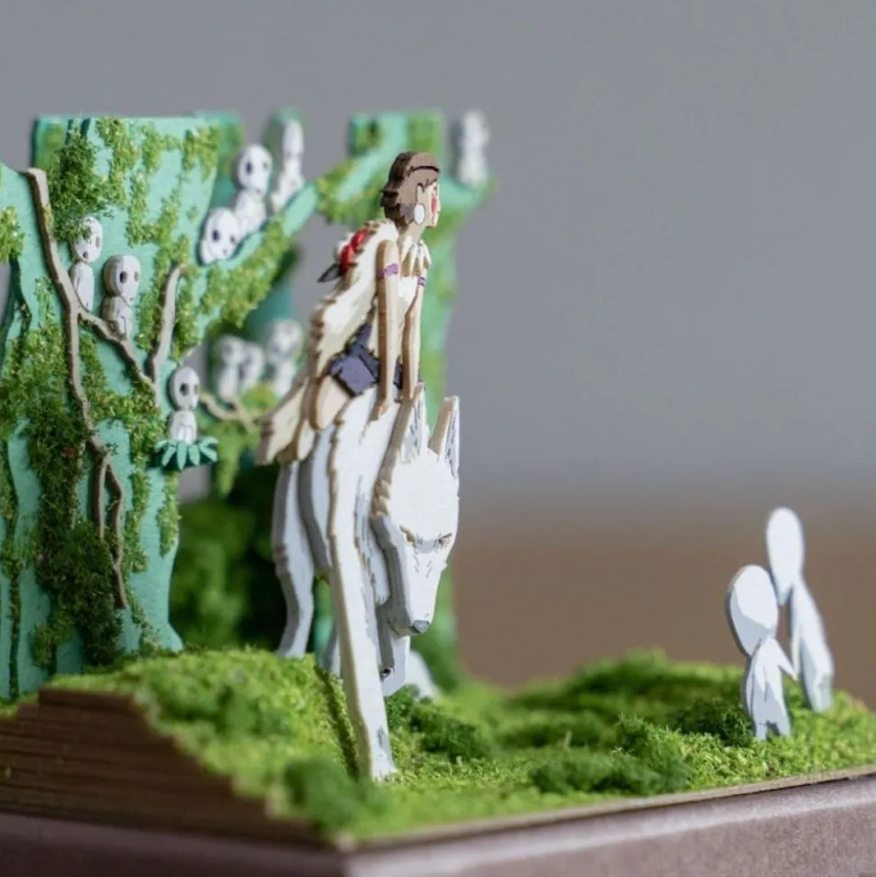 Paper Craft San, Moro And Kodama -Princess Mononoke
