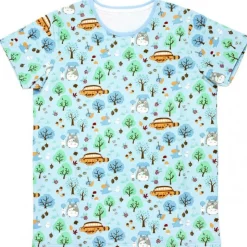 Patterned T-Shirts Totoro Forest Light Blue S(Ladies) - My Neighbor Totoro