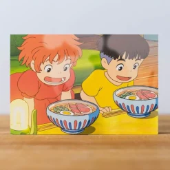 Postcard Ponyo & Sosuke Ramen - Ponyo On The Cliff