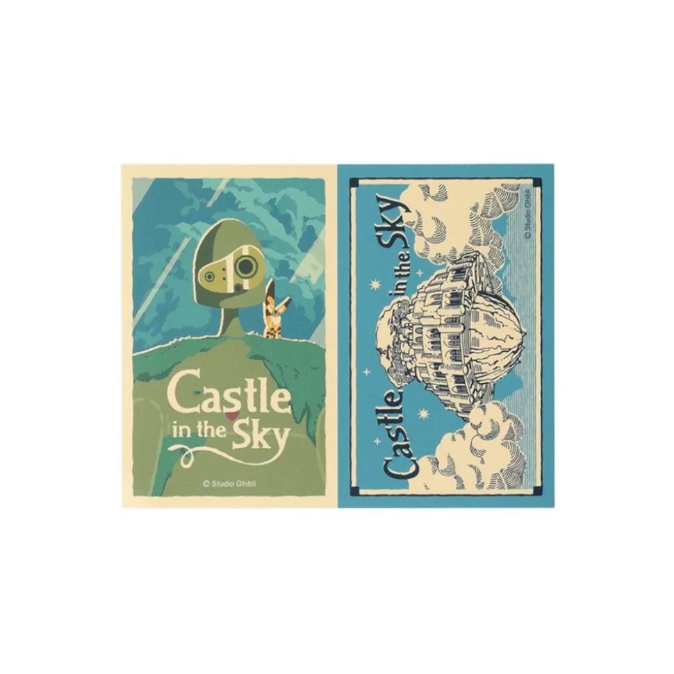 Retro Stickers Robot & Castle Laputa - Castle In The Sky