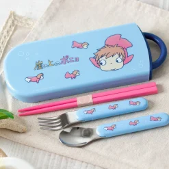Set Chopsticks Spoon Fork Ponyo In The Ocean - Ponyo On The Cliff