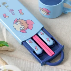 Set Chopsticks Spoon Fork Ponyo In The Ocean - Ponyo On The Cliff