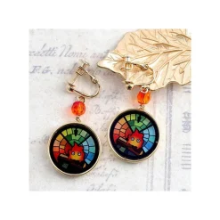 Stained Glass Series - Earrings Calcifer- Howl'S Moving Castle