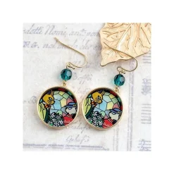 Stained Glass Series - Pierced Earrings - Whisper Of The Heart