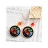 Stained Glass Series-Pierced Earrings Calcifer -Howl'S Moving Castle