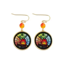 Stained Glass Series-Pierced Earrings Calcifer -Howl'S Moving Castle