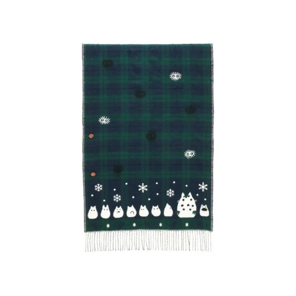 Stole With Button Totoro Check Pattern - My Neighbor Tororo