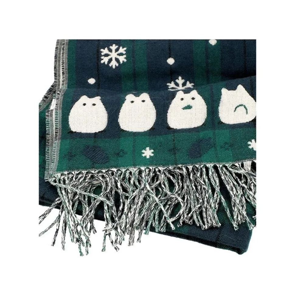 Stole With Button Totoro Check Pattern - My Neighbor Tororo