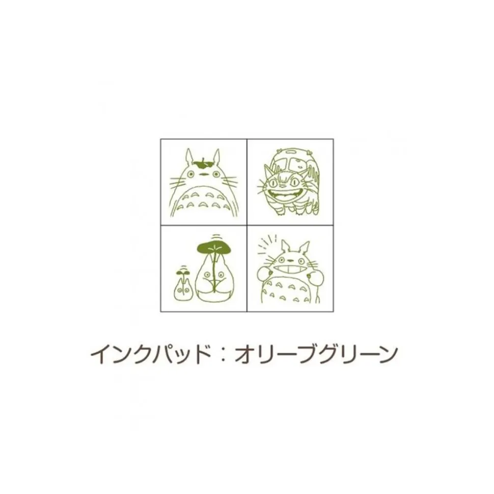 Totoro & Catbus Mini Stamp Set Green - My Neighbor Totoro