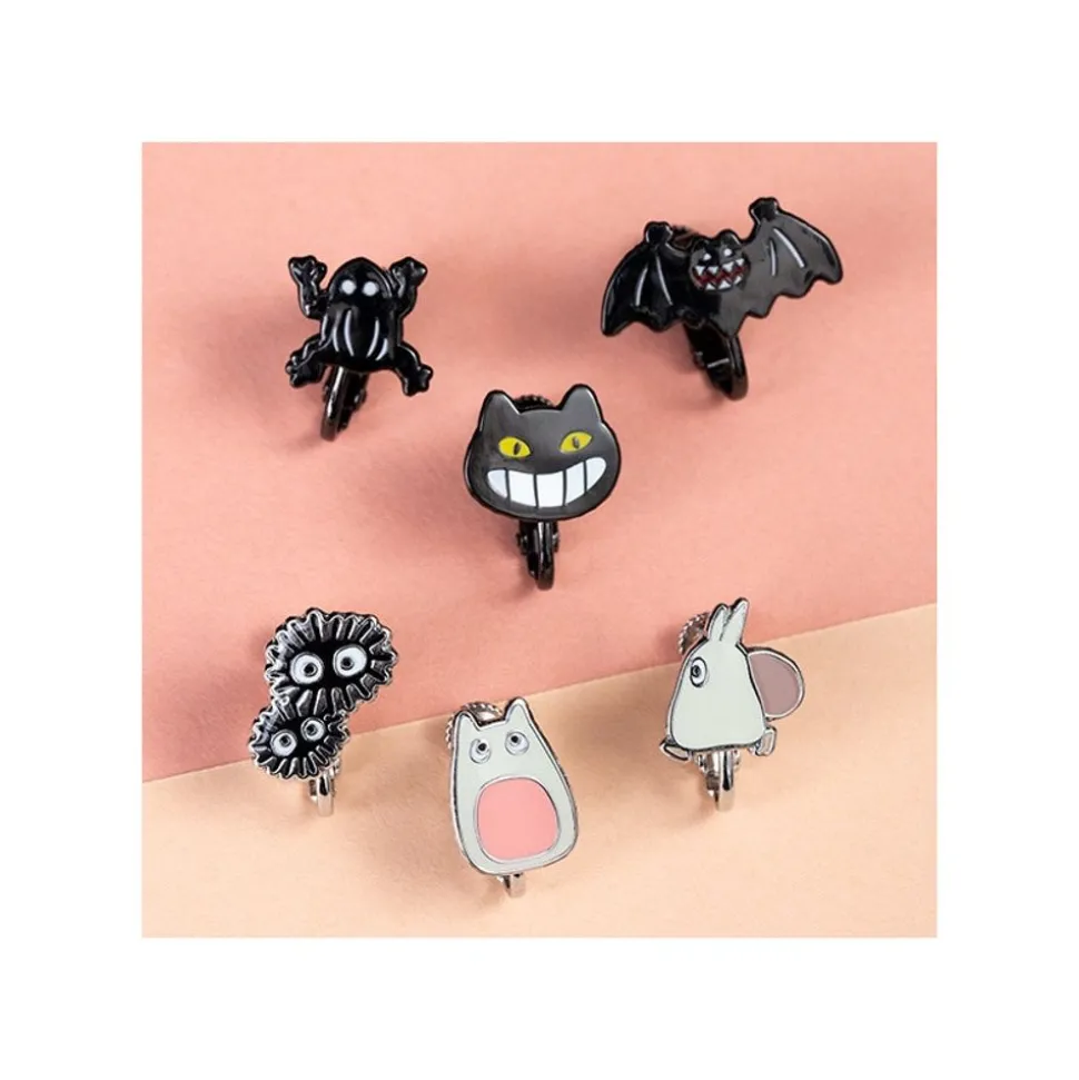 Totoro Opening Clipped Earrings Set Of 6 - My Neighbor Totoro