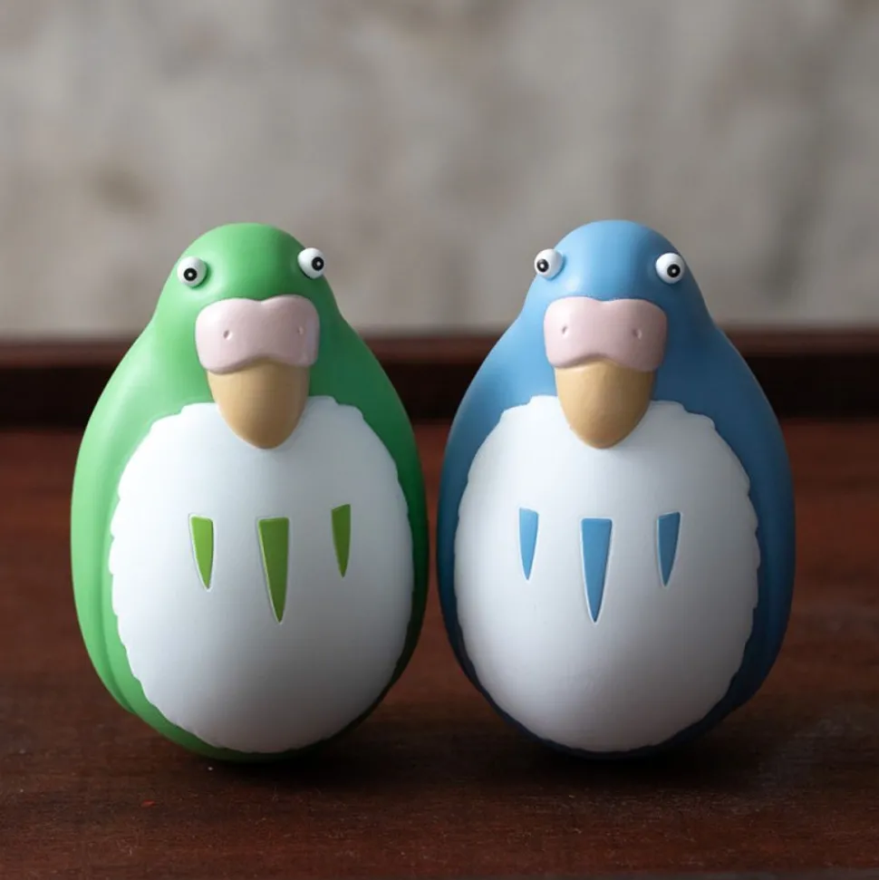 Two Pack Roly-Poly Figurines Blue & Green Parakeet - The Boy And The