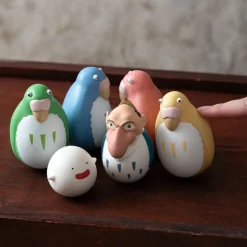 Two Pack Roly-Poly Figurines Heron & Warawara - The Boy And The Heron