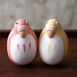 Two Pack Roly-Poly Figurines Red & Yellow Parakeet - The Boy And The