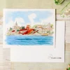 Watercolour Greeting Cards 24 X 15,8 Cm Seaplane - Porco Rosso