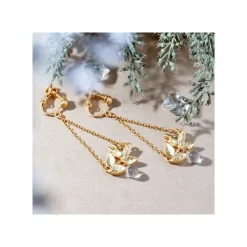 White Totoro Clip Earrings Jewel Hidden In A Leaf - My Neighbor Totoro