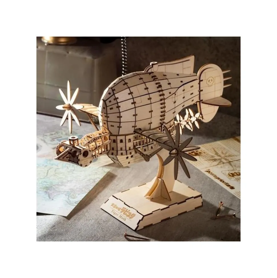 Wood Model Kigumi Tiger Moth - Castle In The Sky